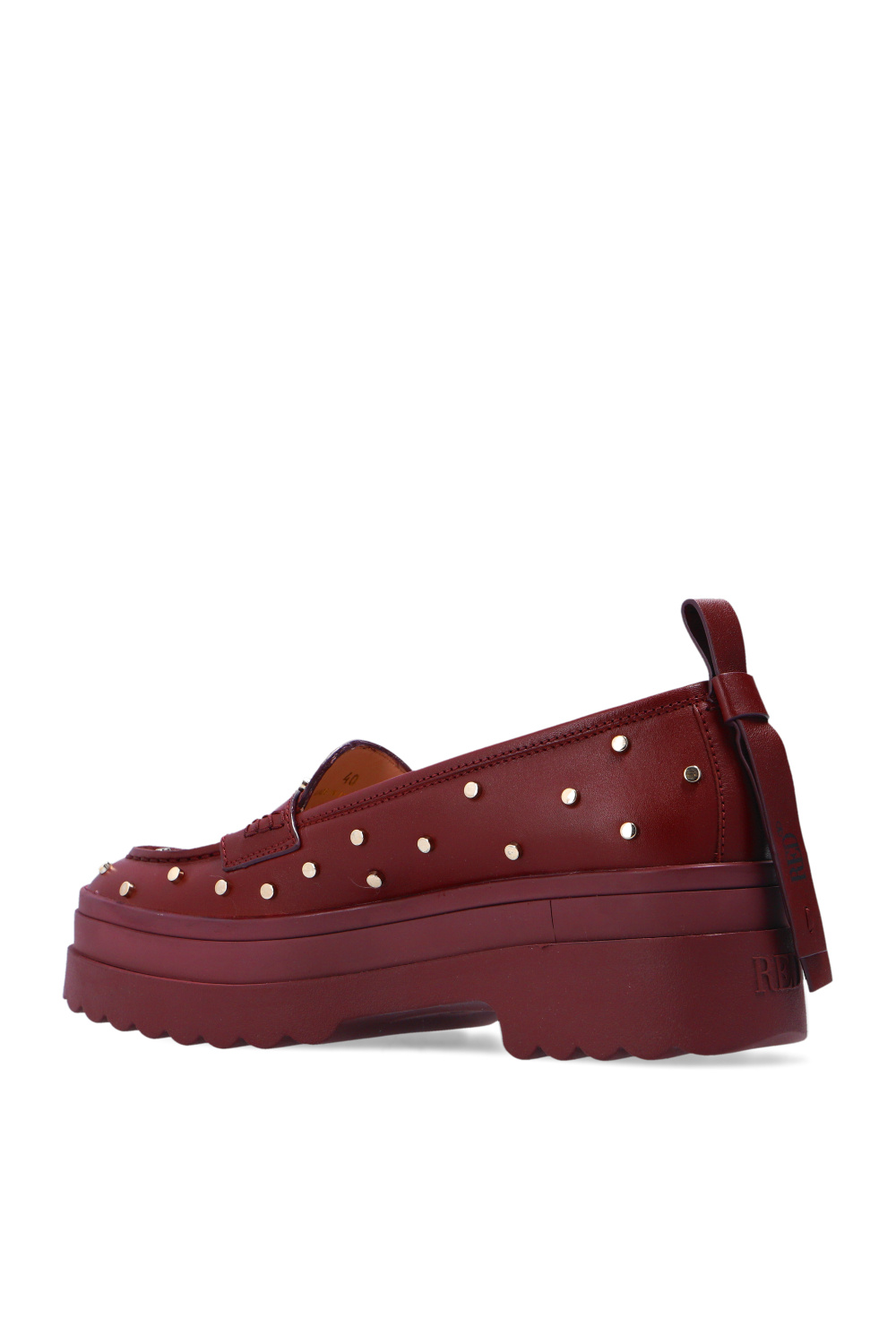 Maroon hot sale spiked loafers